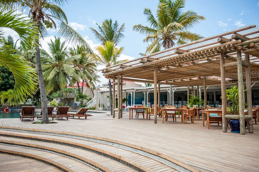 The beachside terrace